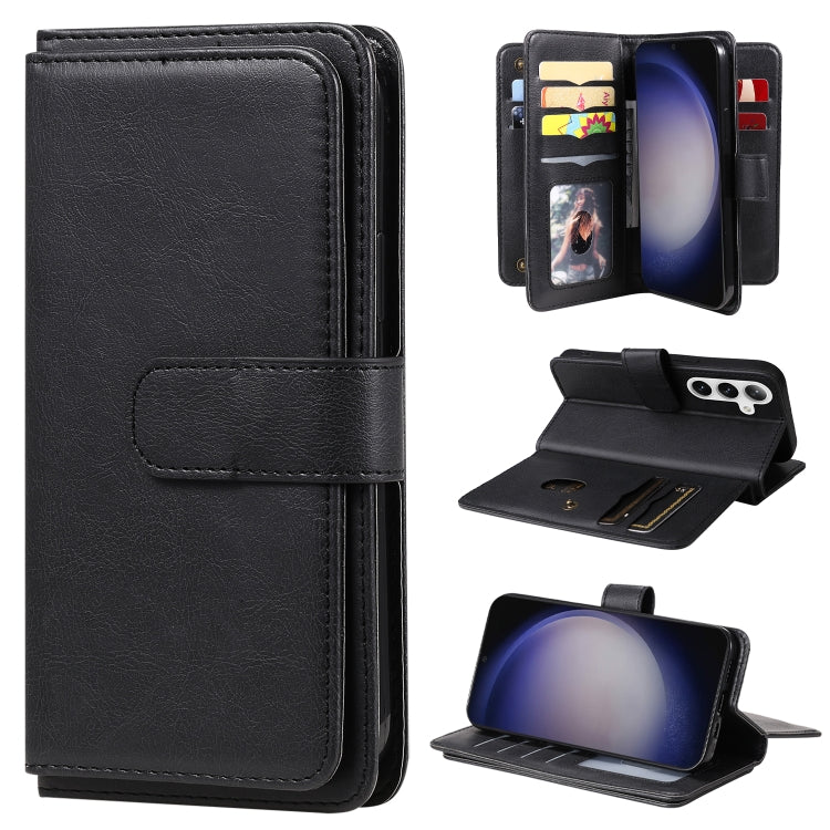 Portafoglio multifunzione con 10 scomparti per carte e custodia in pelle per telefono, For Galaxy S25 / S24 5G, For Galaxy S25+ / S24+ 5G, For Galaxy S25 Ultra 5G, For Galaxy S24 FE 5G
