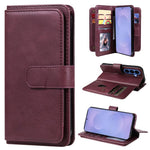 Portafoglio multifunzione con 10 scomparti per carte e custodia in pelle per telefono, For Galaxy S26 FE 5G, For Galaxy S26 Edge 5G, For Galaxy S26 Ultra 5G, For Galaxy S26 5G