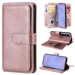 Portafoglio multifunzione con 10 scomparti per carte e custodia in pelle per telefono, For Galaxy S26 FE 5G, For Galaxy S26 Edge 5G, For Galaxy S26 Ultra 5G, For Galaxy S26 5G