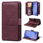 Portafoglio multifunzione con 10 scomparti per carte e custodia in pelle per telefono, For Galaxy S26 FE 5G, For Galaxy S26 Edge 5G, For Galaxy S26 Ultra 5G, For Galaxy S26 5G