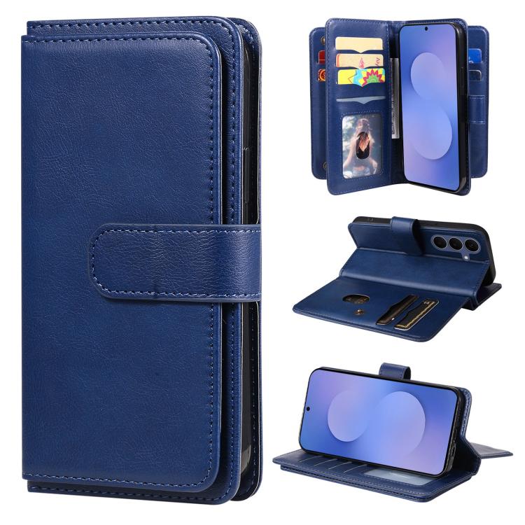 Portafoglio multifunzione con 10 scomparti per carte e custodia in pelle per telefono, For Galaxy S26 FE 5G, For Galaxy S26 Edge 5G, For Galaxy S26 Ultra 5G, For Galaxy S26 5G