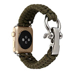 Per Apple Watch Series 5 & 4 44mm / 3 & 2 & 1 42mm Cinturino intrecciato in nylon con cavo per ombrello, 5 & 4 44mm / 3 & 2 & 1 42mm