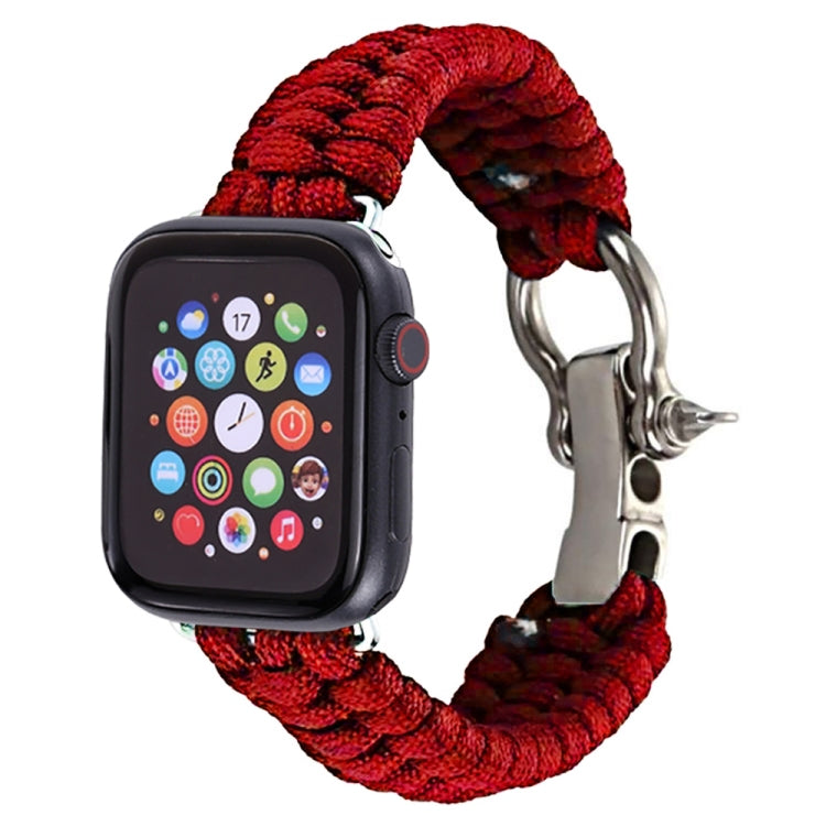Per Apple Watch Series 5 & 4 44mm / 3 & 2 & 1 42mm Cinturino intrecciato in nylon con cavo per ombrello, 5 & 4 44mm / 3 & 2 & 1 42mm