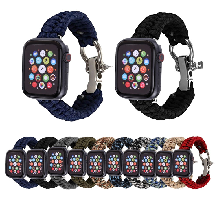 Per Apple Watch Series 5 & 4 44mm / 3 & 2 & 1 42mm Cinturino intrecciato in nylon con cavo per ombrello, 5 & 4 44mm / 3 & 2 & 1 42mm