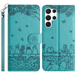 Custodia per telefono in pelle con motivo gatto in rilievo con cordino, For Samsung Galaxy S25 FE 5G, For Samsung Galaxy S25 5G, For Samsung Galaxy S25+ 5G, For Samsung Galaxy S25 Ultra 5G