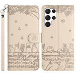Custodia per telefono in pelle con motivo gatto in rilievo con cordino, For Samsung Galaxy S25 FE 5G, For Samsung Galaxy S25 5G, For Samsung Galaxy S25+ 5G, For Samsung Galaxy S25 Ultra 5G