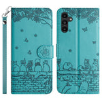 Custodia per telefono in pelle con motivo gatto in rilievo con cordino, For Samsung Galaxy S25 FE 5G, For Samsung Galaxy S25 5G, For Samsung Galaxy S25+ 5G, For Samsung Galaxy S25 Ultra 5G