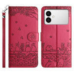 Custodia per telefono in pelle con motivo gatto in rilievo con cordino, For Samsung Galaxy S26+ 5G, For Samsung Galaxy S26 Edge 5G, For Samsung Galaxy S26 Ultra 5G, For Samsung Galaxy S26 5G