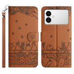 Custodia per telefono in pelle con motivo gatto in rilievo con cordino, For Samsung Galaxy S26+ 5G, For Samsung Galaxy S26 Edge 5G, For Samsung Galaxy S26 Ultra 5G, For Samsung Galaxy S26 5G