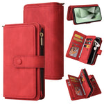 Portafoglio in pelle con cerniera e slot per carte multiple Skin Feel per telefono, For Galaxy S25 Ultra 5G, For Galaxy S24 FE 5G