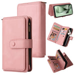 Portafoglio in pelle con cerniera e slot per carte multiple Skin Feel per telefono, For Galaxy S25 Ultra 5G, For Galaxy S24 FE 5G