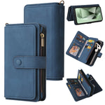 Portafoglio in pelle con cerniera e slot per carte multiple Skin Feel per telefono, For Galaxy S25 Ultra 5G, For Galaxy S24 FE 5G
