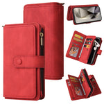 Portafoglio in pelle con cerniera e slot per carte multiple Skin Feel per telefono, For Galaxy S25 Ultra 5G, For Galaxy S24 FE 5G