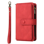 Portafoglio in pelle con cerniera e slot per carte multiple Skin Feel per telefono, For Galaxy S25 Ultra 5G, For Galaxy S24 FE 5G