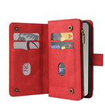 Portafoglio in pelle con cerniera e slot per carte multiple Skin Feel per telefono, For Galaxy S25 Ultra 5G, For Galaxy S24 FE 5G