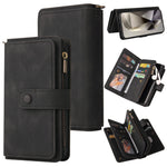 Portafoglio in pelle con cerniera e slot per carte multiple Skin Feel per telefono, For Galaxy S25 Ultra 5G, For Galaxy S24 FE 5G
