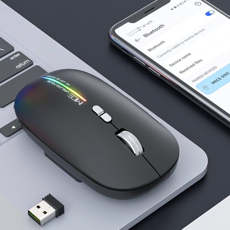 Mouse da gioco wireless silenzioso a 7 pulsanti Bluetooth Dual Mode iMICE G901