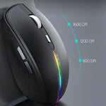 Mouse da gioco wireless silenzioso a 6 tasti a doppia modalità iMICE G904