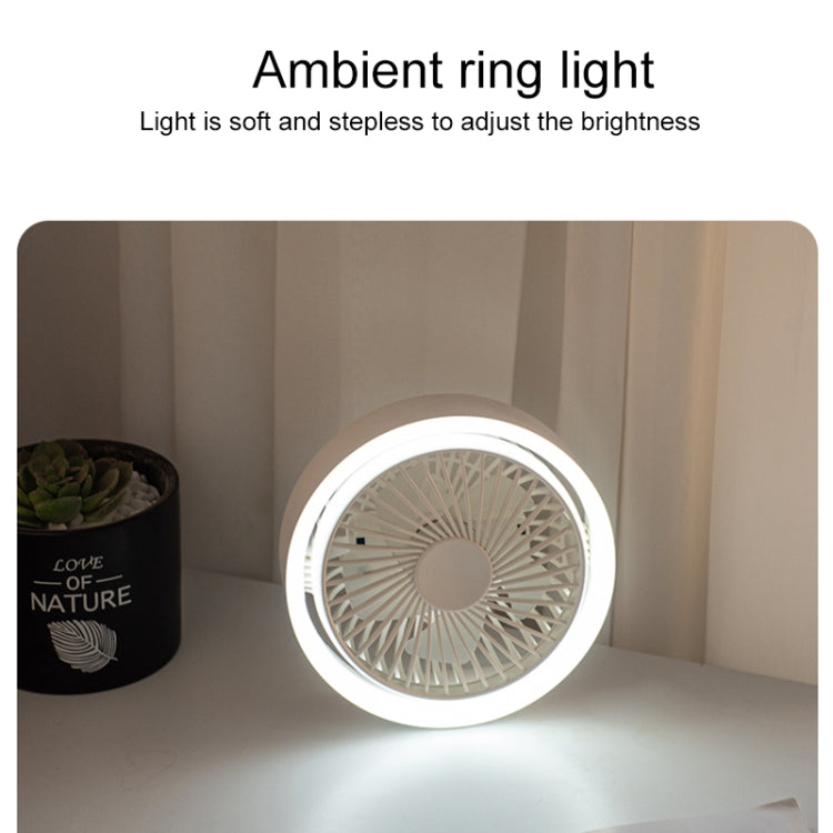 N601 Ventilatore da tavolo girevole a 180 gradi di tipo C con luce ambientale a LED