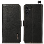 Custodia per telefono in vera pelle Litchi magnetica laterale KHAZNEH RFID, For Samsung Galaxy S25 Edge 5G, For Samsung Galaxy S25 Ultra 5G, For Samsung Galaxy S24 FE 5G