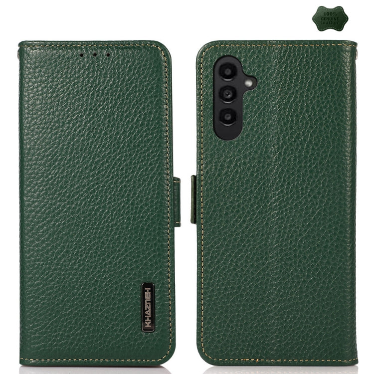 Custodia per telefono in vera pelle Litchi magnetica laterale KHAZNEH RFID, For Samsung Galaxy S25 Edge 5G, For Samsung Galaxy S25 Ultra 5G, For Samsung Galaxy S24 FE 5G
