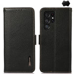 Custodia per telefono in vera pelle Litchi magnetica laterale KHAZNEH RFID, For Samsung Galaxy S25 Edge 5G, For Samsung Galaxy S25 Ultra 5G, For Samsung Galaxy S24 FE 5G