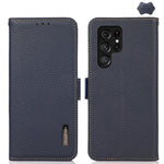 Custodia per telefono in vera pelle Litchi magnetica laterale KHAZNEH RFID, For Samsung Galaxy S25 Edge 5G, For Samsung Galaxy S25 Ultra 5G, For Samsung Galaxy S24 FE 5G