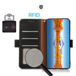 Custodia per telefono in vera pelle Litchi magnetica laterale KHAZNEH RFID, For Samsung Galaxy S25 Edge 5G, For Samsung Galaxy S25 Ultra 5G, For Samsung Galaxy S24 FE 5G