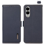 Custodia per telefono in vera pelle Litchi magnetica laterale KHAZNEH RFID, For Samsung Galaxy S25 Edge 5G, For Samsung Galaxy S25 Ultra 5G, For Samsung Galaxy S24 FE 5G