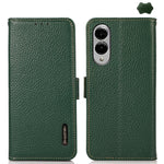Custodia per telefono in vera pelle Litchi magnetica laterale KHAZNEH RFID, For Samsung Galaxy S25 Edge 5G, For Samsung Galaxy S25 Ultra 5G, For Samsung Galaxy S24 FE 5G