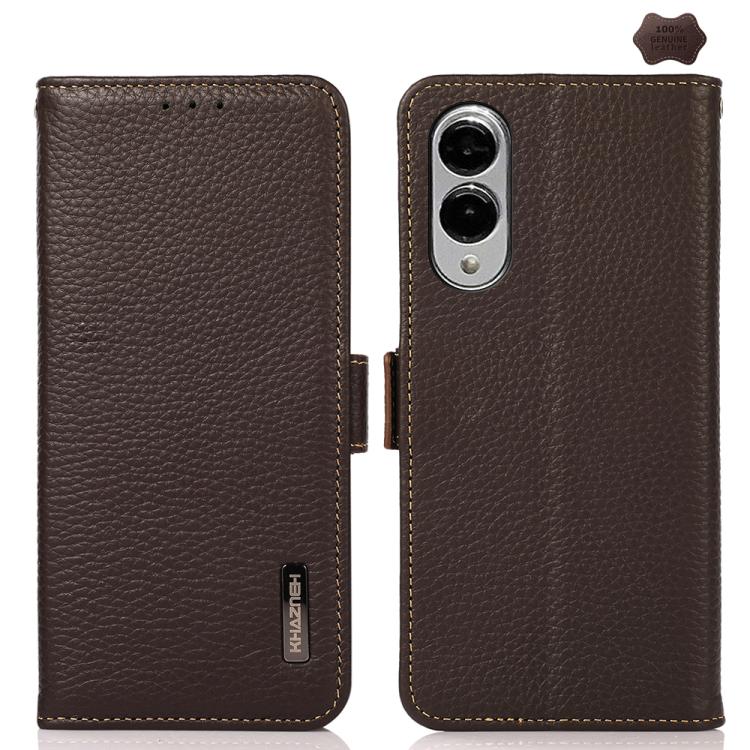 Custodia per telefono in vera pelle Litchi magnetica laterale KHAZNEH RFID, For Samsung Galaxy S25 Edge 5G, For Samsung Galaxy S25 Ultra 5G, For Samsung Galaxy S24 FE 5G