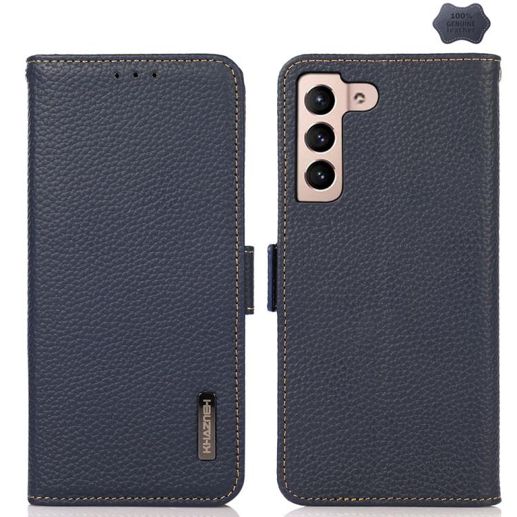 Custodia per telefono in vera pelle Litchi magnetica laterale KHAZNEH RFID, For Galaxy S26 FE 5G, For Samsung Galaxy S26+ 5G, For Samsung Galaxy S26 Edge 5G, For Samsung Galaxy S26 Ultra 5G, For Samsung Galaxy S26 5G, For Samsung Galaxy S25 FE 5G