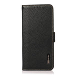 Custodia per telefono in vera pelle Litchi magnetica laterale KHAZNEH RFID, For Galaxy S26 FE 5G, For Samsung Galaxy S26+ 5G, For Samsung Galaxy S26 Edge 5G, For Samsung Galaxy S26 Ultra 5G, For Samsung Galaxy S26 5G, For Samsung Galaxy S25 FE 5G