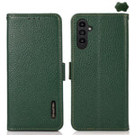 Custodia per telefono in vera pelle Litchi magnetica laterale KHAZNEH RFID, For Galaxy S26 FE 5G, For Samsung Galaxy S26+ 5G, For Samsung Galaxy S26 Edge 5G, For Samsung Galaxy S26 Ultra 5G, For Samsung Galaxy S26 5G, For Samsung Galaxy S25 FE 5G