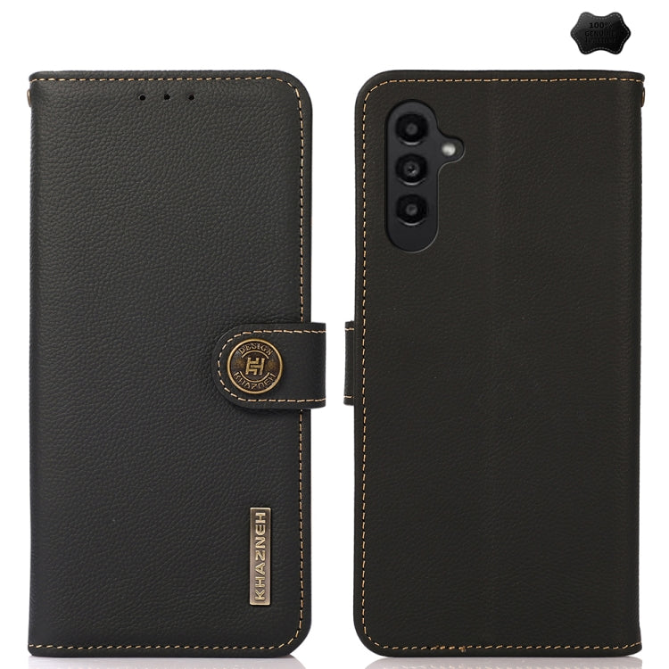 Custodia per telefono RFID in vera pelle KHAZNEH Custer, For Samsung Galaxy S24 FE 5G