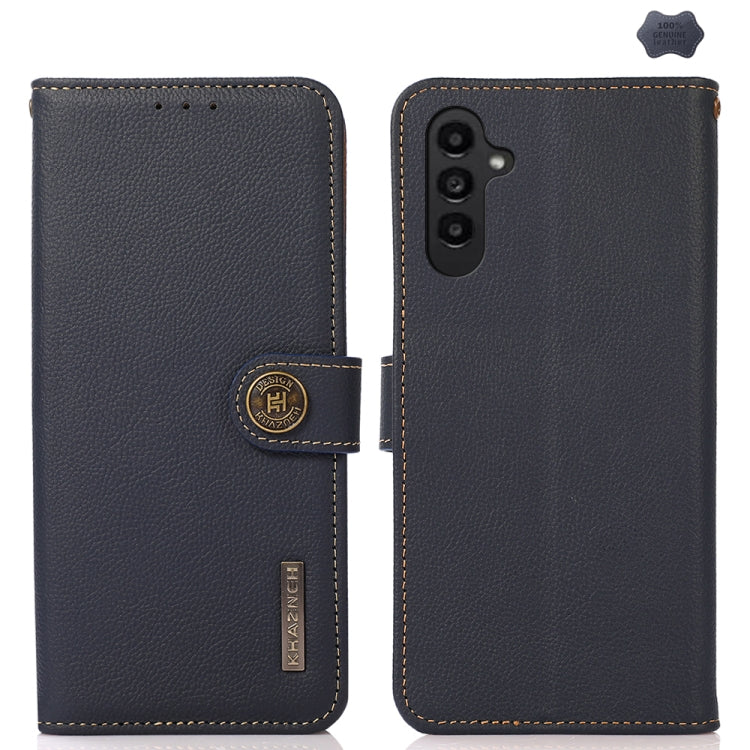 Custodia per telefono RFID in vera pelle KHAZNEH Custer, For Samsung Galaxy S24 FE 5G