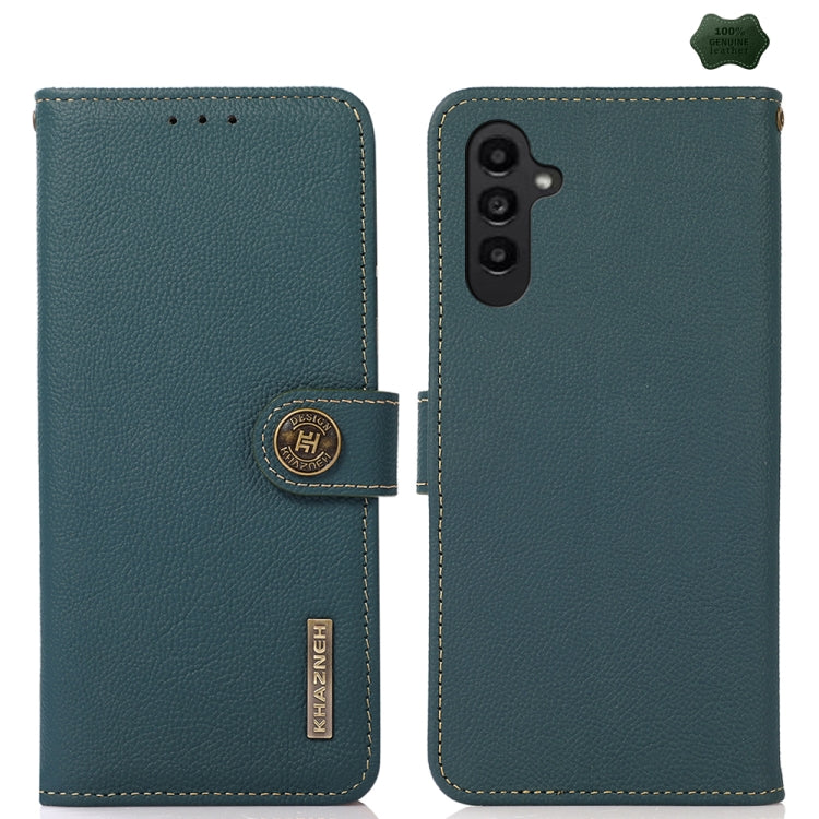Custodia per telefono RFID in vera pelle KHAZNEH Custer, For Samsung Galaxy S24 FE 5G