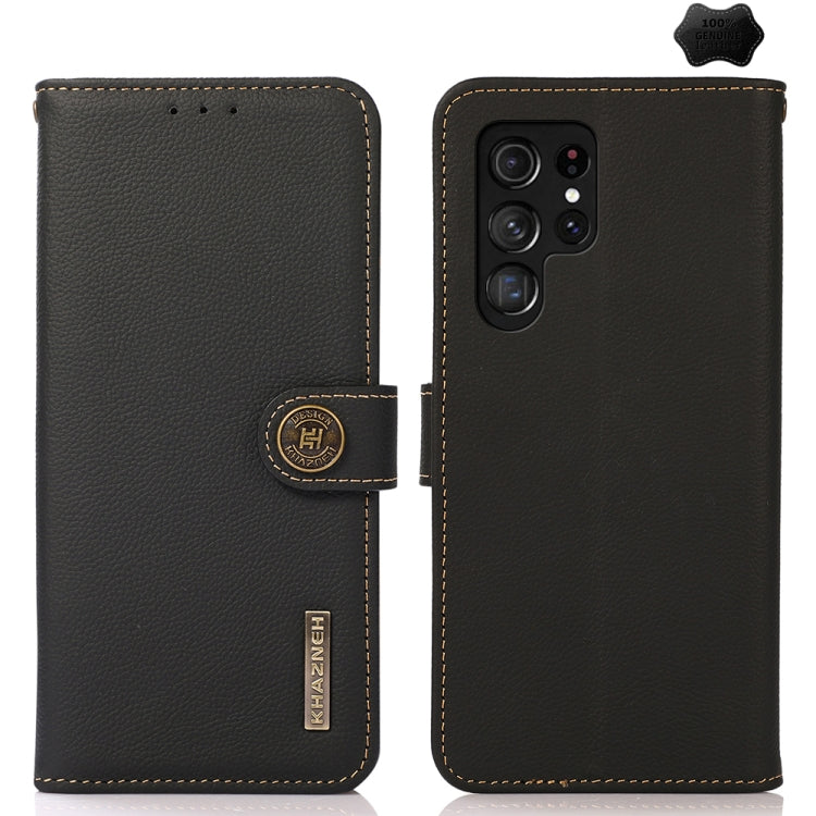 Custodia per telefono RFID in vera pelle KHAZNEH Custer, For Galaxy S26 FE 5G, For Samsung Galaxy S26+ 5G, For Samsung Galaxy S26 Edge 5G, For Samsung Galaxy S26 Ultra 5G, For Samsung Galaxy S26 5G, For Samsung Galaxy S25 FE 5G                         ...