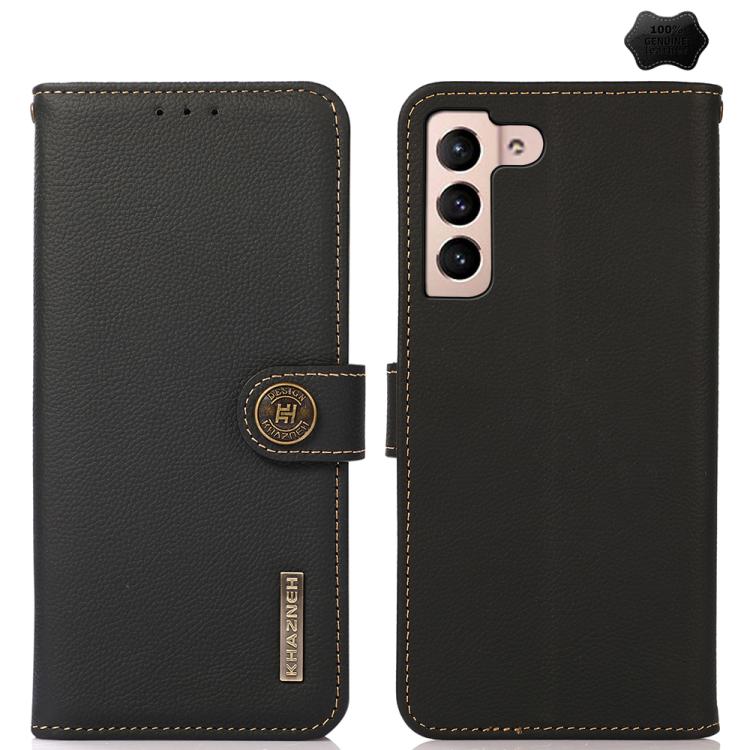 Custodia per telefono RFID in vera pelle KHAZNEH Custer, For Galaxy S26 FE 5G, For Samsung Galaxy S26+ 5G, For Samsung Galaxy S26 Edge 5G, For Samsung Galaxy S26 Ultra 5G, For Samsung Galaxy S26 5G, For Samsung Galaxy S25 FE 5G                         ...