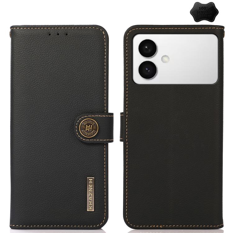 Custodia per telefono RFID in vera pelle KHAZNEH Custer, For Galaxy S26 FE 5G, For Samsung Galaxy S26+ 5G, For Samsung Galaxy S26 Edge 5G, For Samsung Galaxy S26 Ultra 5G, For Samsung Galaxy S26 5G, For Samsung Galaxy S25 FE 5G                         ...