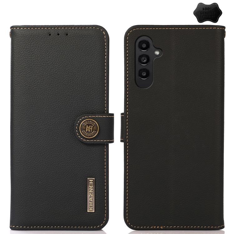 Custodia per telefono RFID in vera pelle KHAZNEH Custer, For Galaxy S26 FE 5G, For Samsung Galaxy S26+ 5G, For Samsung Galaxy S26 Edge 5G, For Samsung Galaxy S26 Ultra 5G, For Samsung Galaxy S26 5G, For Samsung Galaxy S25 FE 5G                         ...