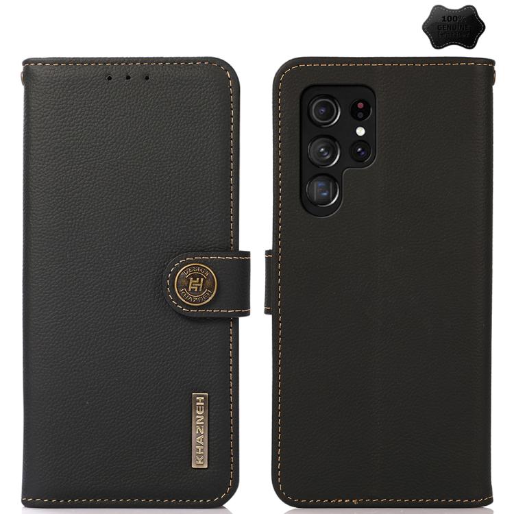 Custodia per telefono RFID in vera pelle KHAZNEH Custer, For Galaxy S26 FE 5G, For Samsung Galaxy S26+ 5G, For Samsung Galaxy S26 Edge 5G, For Samsung Galaxy S26 Ultra 5G, For Samsung Galaxy S26 5G, For Samsung Galaxy S25 FE 5G                         ...