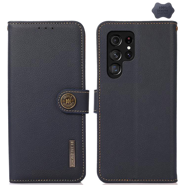 Custodia per telefono RFID in vera pelle KHAZNEH Custer, For Galaxy S26 FE 5G, For Samsung Galaxy S26+ 5G, For Samsung Galaxy S26 Edge 5G, For Samsung Galaxy S26 Ultra 5G, For Samsung Galaxy S26 5G, For Samsung Galaxy S25 FE 5G                         ...