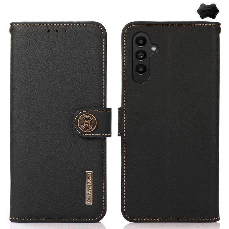 Custodia per telefono RFID in vera pelle KHAZNEH Custer, For Galaxy S26 FE 5G, For Samsung Galaxy S26+ 5G, For Samsung Galaxy S26 Edge 5G, For Samsung Galaxy S26 Ultra 5G, For Samsung Galaxy S26 5G, For Samsung Galaxy S25 FE 5G                         ...