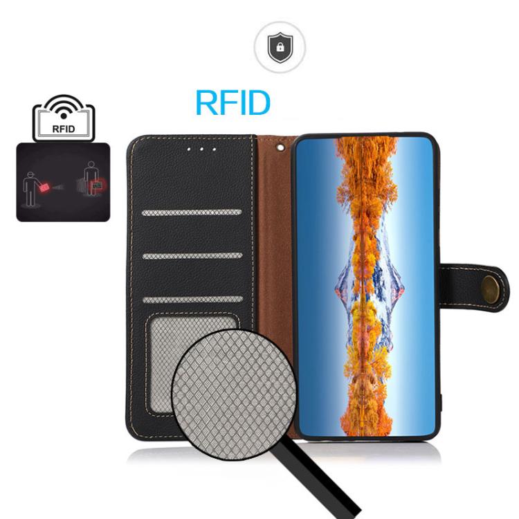 Custodia per telefono RFID in vera pelle KHAZNEH Custer, For Galaxy S26 FE 5G, For Samsung Galaxy S26+ 5G, For Samsung Galaxy S26 Edge 5G, For Samsung Galaxy S26 Ultra 5G, For Samsung Galaxy S26 5G, For Samsung Galaxy S25 FE 5G                         ...