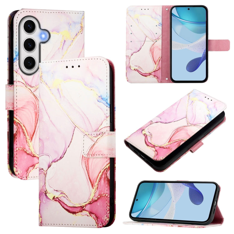 PT003 Custodia per telefono in pelle con motivo marmo, For Samsung Galaxy S26 5G, For Samsung Galaxy S25 Edge 5G, For Samsung Galaxy S24 FE 5G