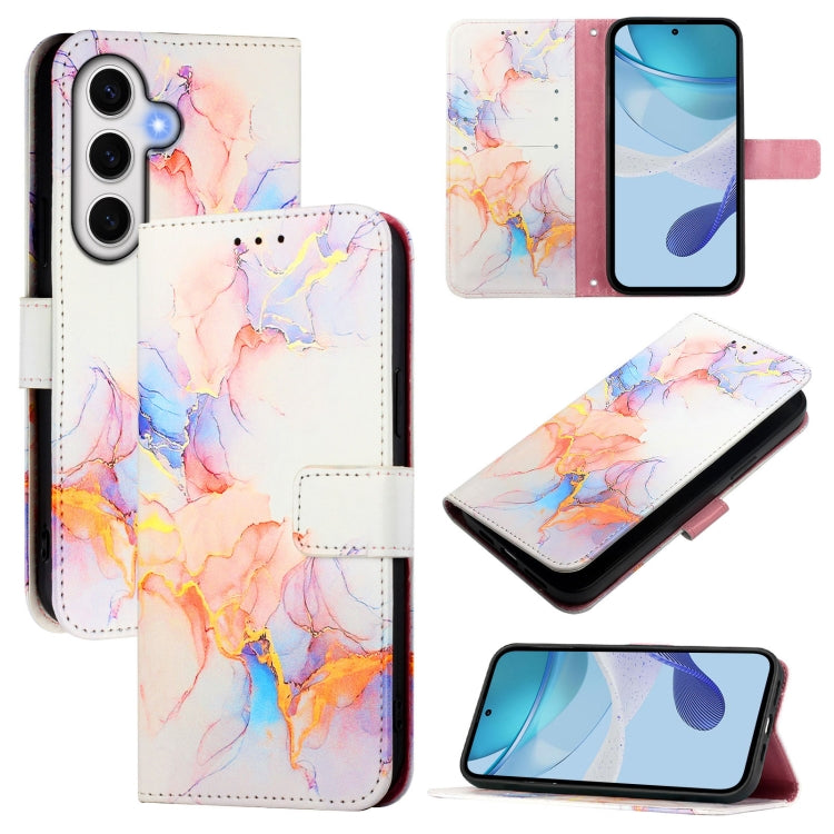 PT003 Custodia per telefono in pelle con motivo marmo, For Samsung Galaxy S26 5G, For Samsung Galaxy S25 Edge 5G, For Samsung Galaxy S24 FE 5G