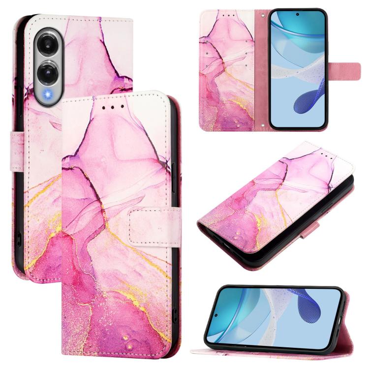 PT003 Custodia per telefono in pelle con motivo marmo, For Samsung Galaxy S26 5G, For Samsung Galaxy S25 Edge 5G, For Samsung Galaxy S24 FE 5G