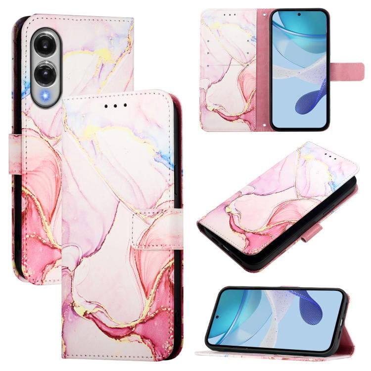 PT003 Custodia per telefono in pelle con motivo marmo, For Samsung Galaxy S26 5G, For Samsung Galaxy S25 Edge 5G, For Samsung Galaxy S24 FE 5G
