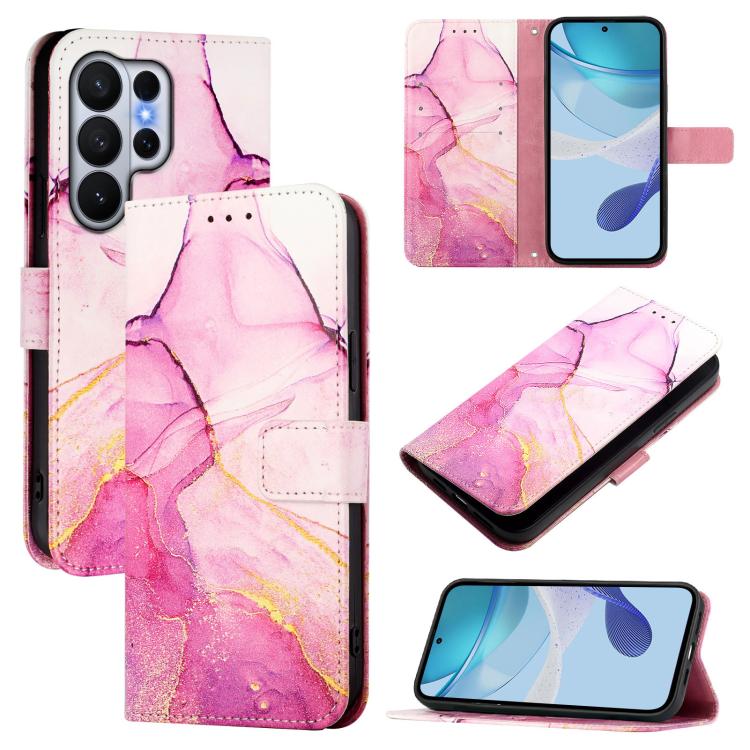 PT003 Custodia per telefono in pelle con motivo marmo, For Galaxy S26 FE 5G, For Samsung Galaxy S26+ 5G, For Samsung Galaxy S26 Edge 5G, For Samsung Galaxy S26 Ultra 5G
